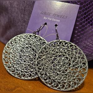Silver Filigree Statement Earrings